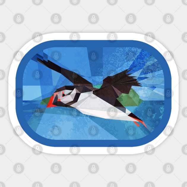 Crystal Puffin Lowpoly Vector Illustration Sticker by StephenWillisArt